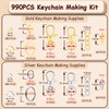 990 PCS Keychain Making Kit, Jewelry and Keychain Making Supplies