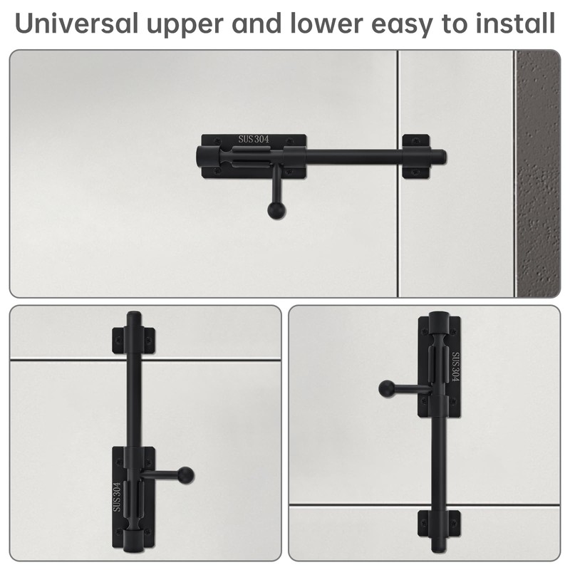 HOJLKLD Slide Bolt Gate Latch, 6 Inch 304 Stainless Steel