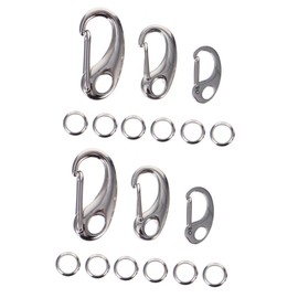 Angoily 2sets Lightweight Strong Pet Id Tag Clip Ring Made of Stainless Steel for Dog and Cat Collars 3pcs*2