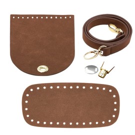 Csirnto Bag Base for Crocheting, 5 Pieces PU Leather Bag, Knitting Set, Bag Base, Bag Accessories for Sewing with Bag, Twist Lock Bag Straps for Bag Making, Handbag, DIY Craft