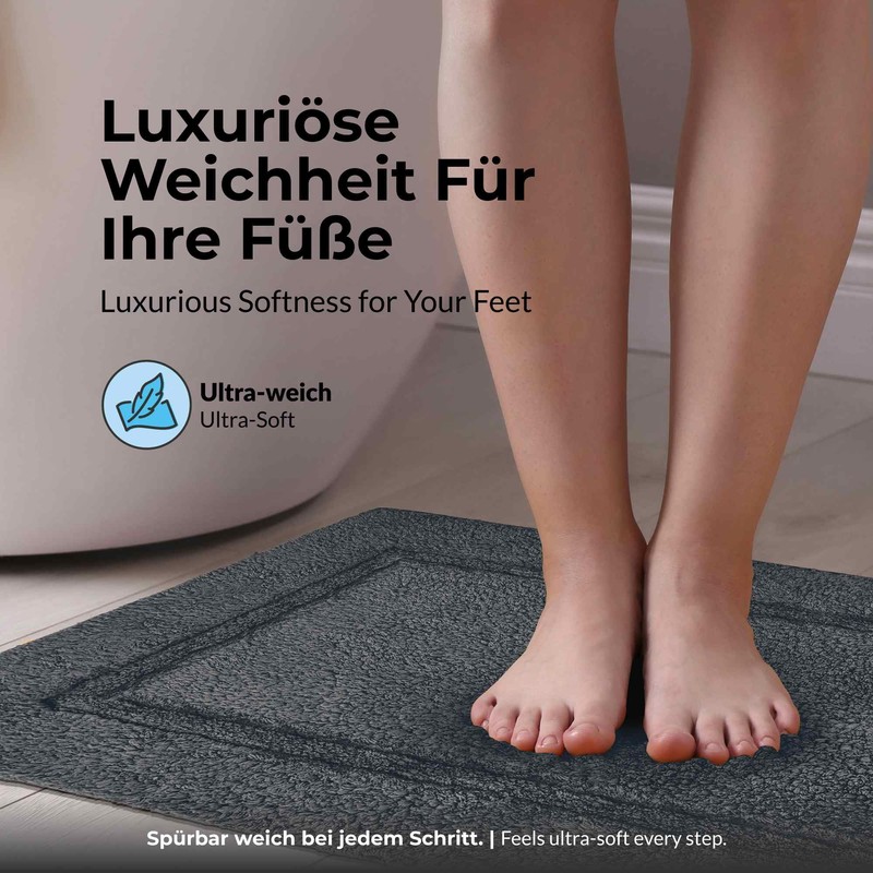 etérea Kiara Cotton Bath Mat, Toilet Mat, Washable Ökotex 100