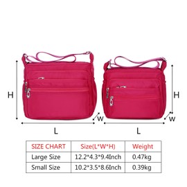 NOTAG Crossbody Bag for Women Waterproof Shoulder Bag Messenger Handbags Casual Nylon Purse Handbag (Small, Pink)