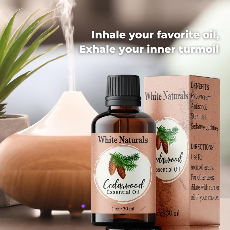 Cedarwood Essential Oil - 100% Pure Natural Undiluted, for Aromatherapy