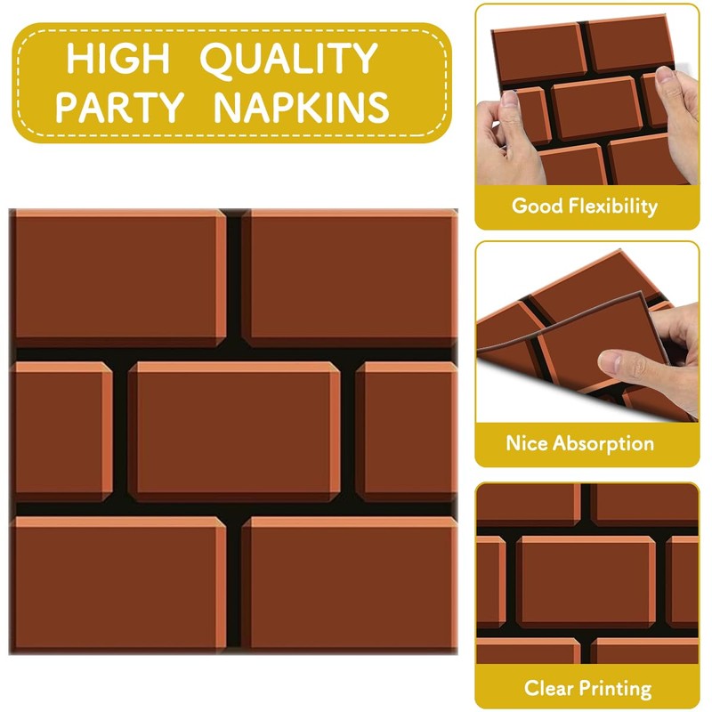 80Pcs Super Bros Birthday Tableware Kit for 20 Guests -