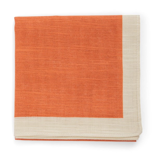 Topdrawer Japanese Handkerchief, 100% Cotton, Solid Color, Persimmon