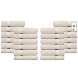 Delara 100% Organic Cotton Towels 650 GSM Plush Feather Touch Quick Dry Wash Cloth, Pack of 24 GOTS Certified, Oeko-Tex Green Certified, Organic Cotton Wash Cloth, 13"X13"