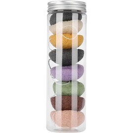 Konjac Sponge Set, 8pcs Color Round Type Konjac Wash Face Flutter Facial Care Body Sponges Gentle Exfoliating, Deep Cleansing, for Sensitive, Oily & Prone Skin