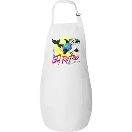 inktastic Go Retro- Orca Wearing Salmon Fish As Hat Adult Apron White 43cb1