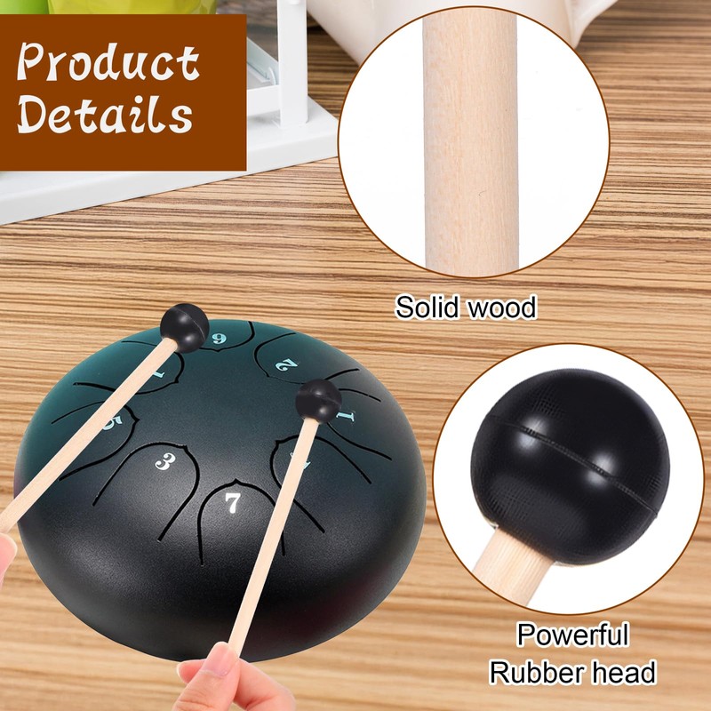 TIESOME 4 Pcs Steel Tongue Drum Mallets, Xylophone Mallet Glockenspiel
