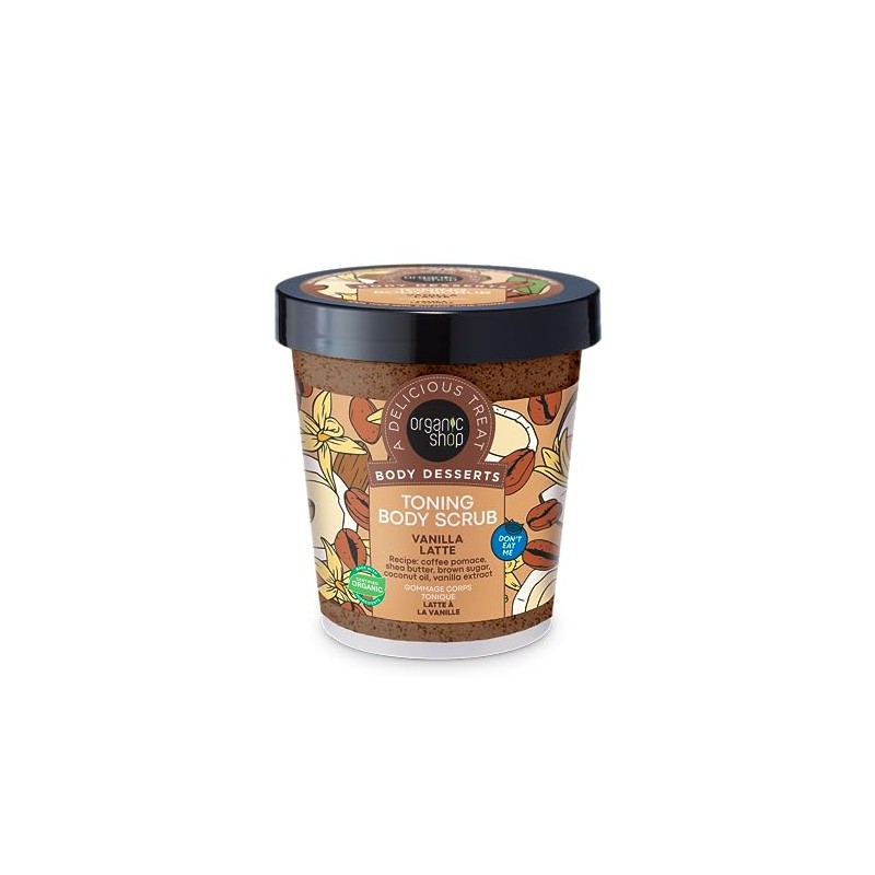 Organic Shop Body Desserts Toning Body Scrub Vanilla Latte, 450