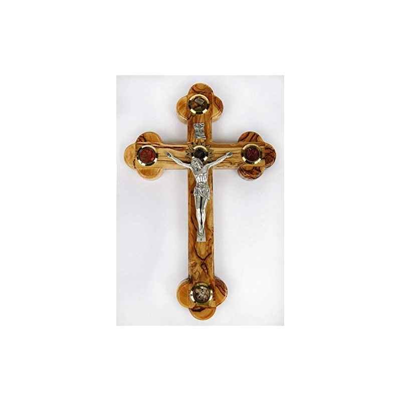 Jerusalem Olive Wood 11" Cross 14 Stations Crucifix from Bethehem