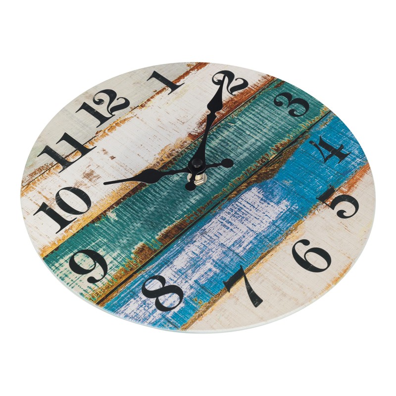 Horizent Indoor Outdoor Glass Clocks Waterproof Rustic Coastal Country Wall