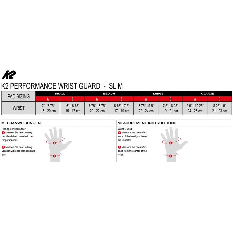 K2 K2 Performance Wrist Guard Slim 30E1419.1.1.M Unisex Inline Skates