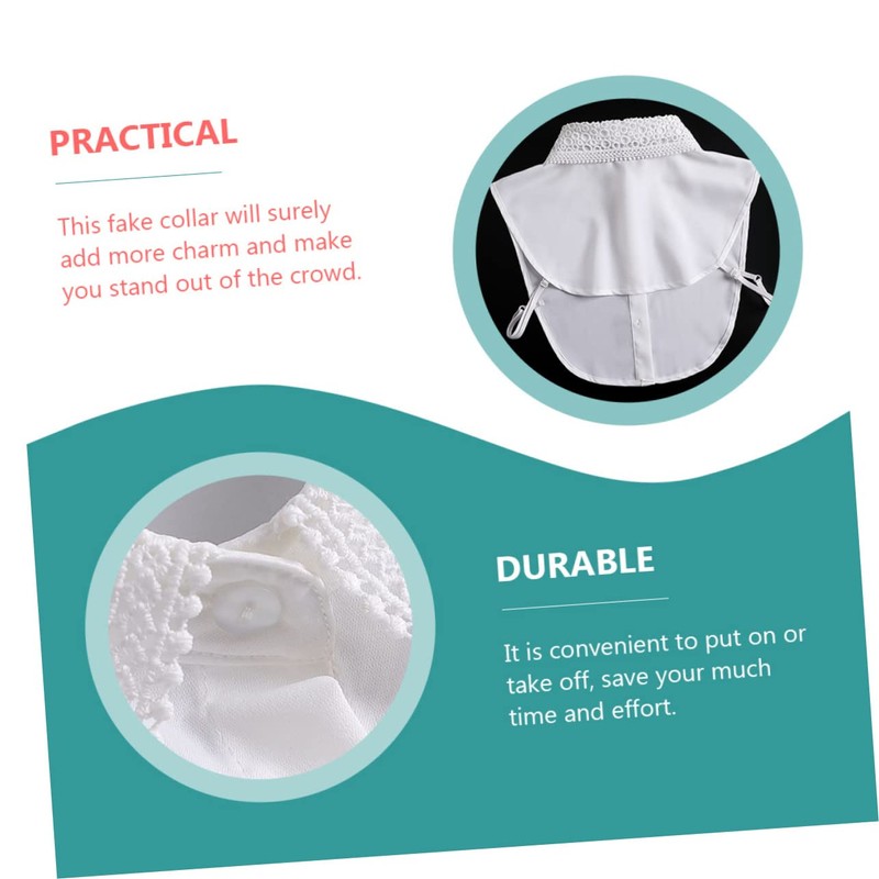 Artibetter Detachable White Fake Collar for Women Shirt Collar Accessory