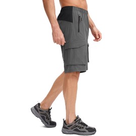 Men's Mountain Bike Shorts 3D Padded Lightweight Biking Riding Cycling Bicycle Loose-fit Biker Shorts Zipper Pockets Grey Black XX-Large