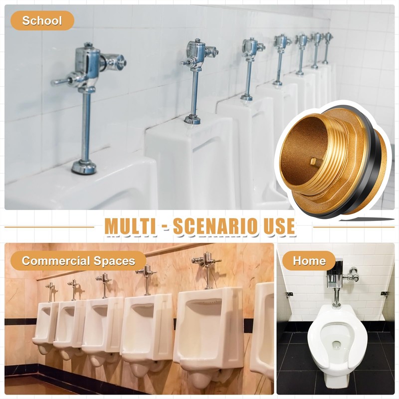 Zonon 3 Pcs Flush Valve Parts Closet Spud Brass Plumbing