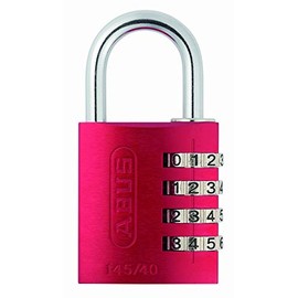 ABUS Zahlenschloss 145/40 Rot - Kofferschloss, Spindschloss u. v. m. - Aluminium-Vorhängeschloss - individuell einstellbarer Zahlencode - ABUS-Sicherheitslevel 4