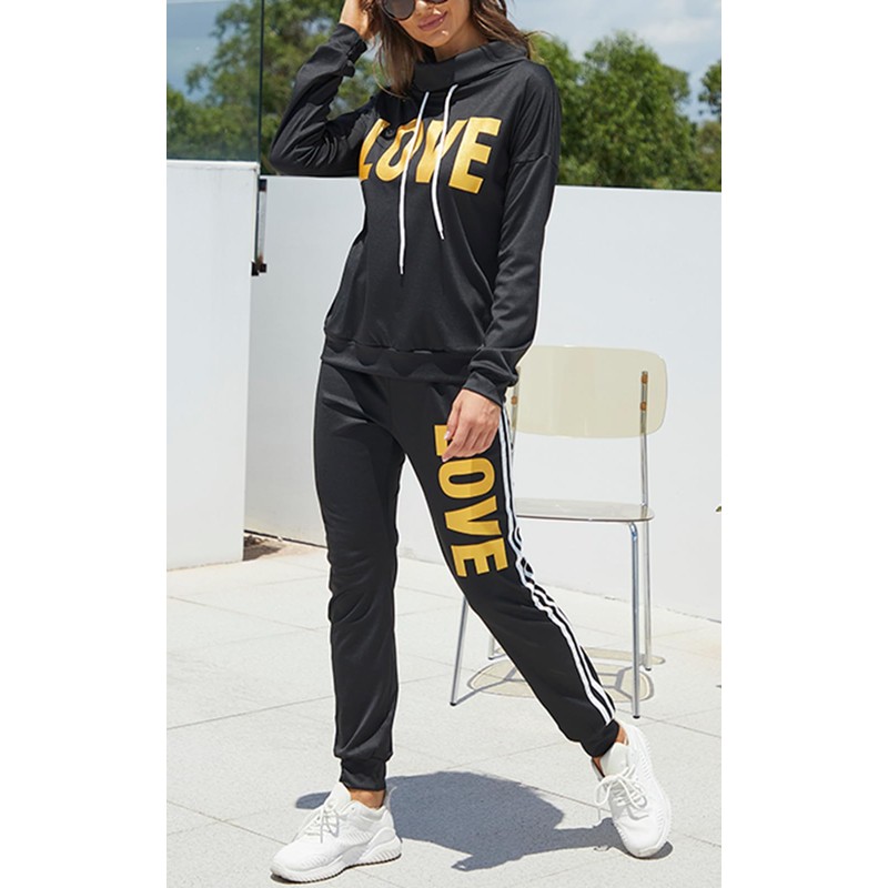 Angsuttc Women's Tracksuit Cowl Neck Long Sleeve Sweatshirt and Sweatpants