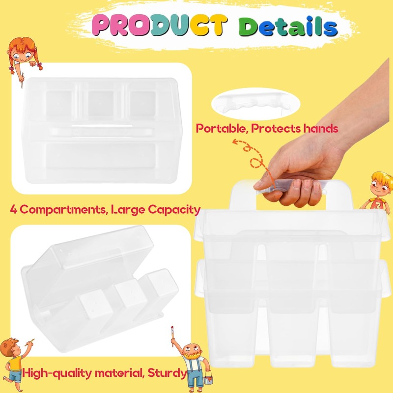 NINU Classroom Caddy Storage Basket with Handle, Plastic Arts Office