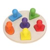 Wood Shape Puzzle Educational Colorful Early Learning Skill Development Round