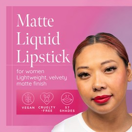 Aromi Matte Liquid Lipstick | Bright, True Red Lip Color for Women, Long-Lasting, Vegan, Long Wear, Blue Undertones, Waterproof, Handmade (Flamenco Red)