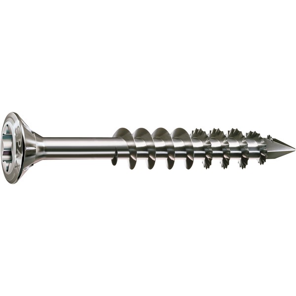 SPAX Facade Screws Made of Stainless Steel A2, 4.5 x 60 mm, Pack of 100, T-Star Plus, Raised Countersunk Head, Partial Thread, CUT Tip, 25170004506021