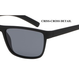 OWL 3 Pcs Polarized Sports Sunglasses for Men Criss-Cross Pattern Matte Frame Men Shades UV400 Mirror Smoke Lens Sunglasses