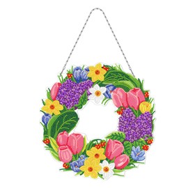 champracer Easter Egg Pendant, 5D Double-Sided Diamond Pendant, Double-Sided Diamond Painting Rabbit, Easter Eggs Pendant, Diamond Painting Easter, Door Wreath, Easter Wall Decoration Pendant (#05)