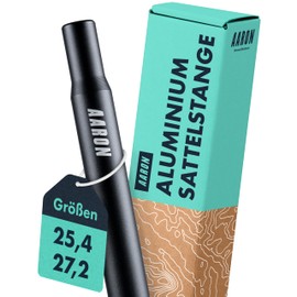 AARON Tube Seat Post with 27.2 mm Diameter, Aluminium Seat Tube with 350 mm Length, Seat Post for City Bike, Trekking Bike and Touring Bike with Scale in Black