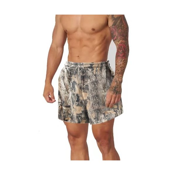RSGMU Mens Camo Shorts Y2k Casual Summer Drawstring Camouflage Graphic