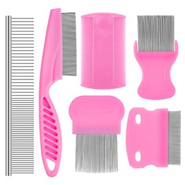 6er Pack Läusekamm, Kamm zum Entfernen von Läusen und Nissen, einfach zu bedienen, Metallkamm mit runden Spitzen