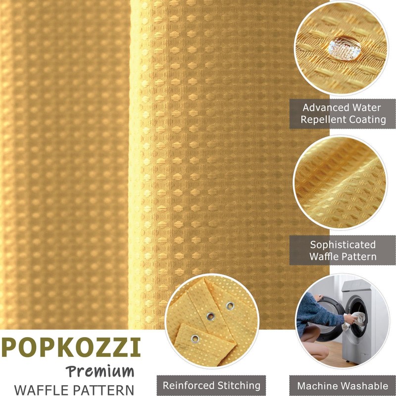 Extra Long Waffle Weave Shower Curtain Heavy Duty Bathroom Water
