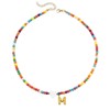 WESTCREEKS Necklaces with Bubble Style Initial Letter, Beaded Choker Necklace,