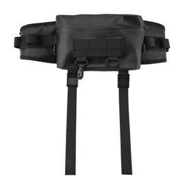 Fishing Fanny Pack Fishing Rod Holder Fishing Tackle Bag with Adjustable Strap Multi Function Outdoor Waterproof Fishing Waist Pack Black