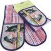 ALEX CLARK HORSE WHISPERS DOUBLE OVEN GLOVES - 100% Cotton