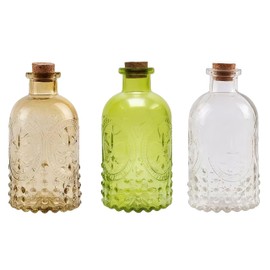Gyaxiang 2Pcs Clear Glass Reed Diffuser Bottles with Cork Lid,Apothecary Diffuser Decorative Bottles,Small Flower Bud Vase,Aromatherapy Container for DIY Replacement Diffuser,Reed Sticks,Crafts Decor