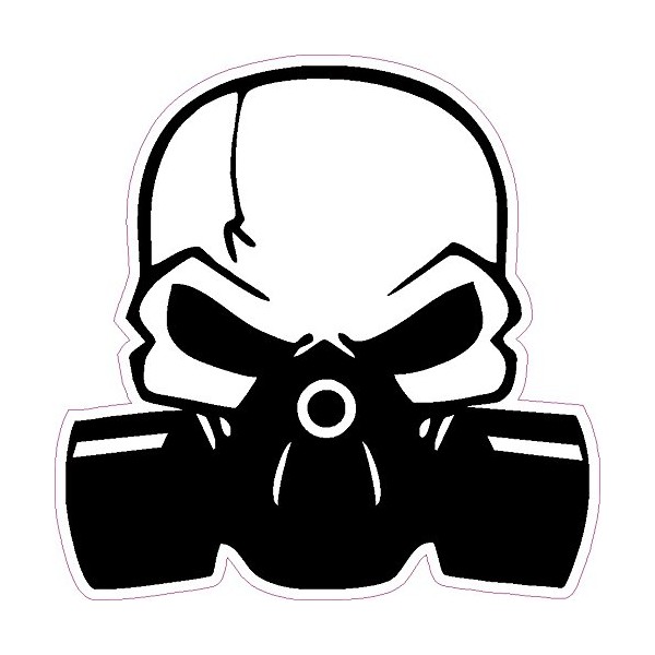 1 x Aufkleber Totenkopf mit Gasmaske Maske Shocker Sticker Tuning