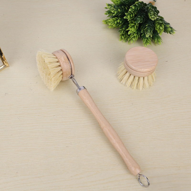 Bamboo Dish Brush - 4 Replacement Heads | Brosse Vaisselle