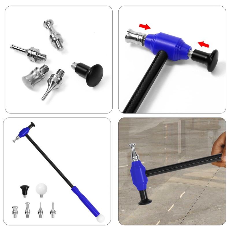 LadyRosian 16PCS Titanium Alloy Tapper Hammer Car Dent Repair Tool