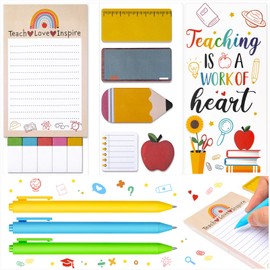 Teacher Sticky Notes, Blackboard Self-Stick Note Pads with 3 Point Pens, Sticky to Do Notepad for Kids Employee School Office, Self-Adhesive Writing Memo Pages,Teacher's Day Appreciation Gifts