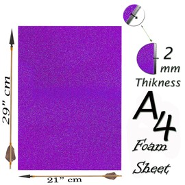 Glitter Foam Sheets for Crafts Glitter Cardstock Sparkle Craft Foam Sheets Purple a4 Soft Touch Card Making Scrapbooking Supplies Christmas Decoration 10 Sheets