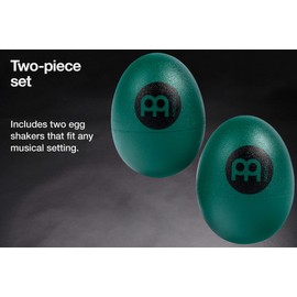 Meinl Percussion ES2-GREEN Set of Two Plastic Egg Shakers, Green
