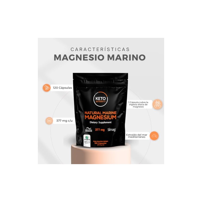 Keto Authority Magnesio Marino Natural extrado del mar mediterrneo 120