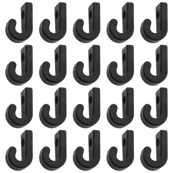 EMSea Pack of 20 Nylon Kayak Bungee Hooks J-Shaped Hooks