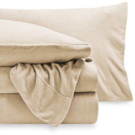 Bare Home Super Soft Fleece Sheet Set - Queen Size - Extra Plush Polar Fleece, Pill-Resistant Bed Sheets - All Season Cozy Warmth, Breathable & Hypoallergenic (Queen, Sand)