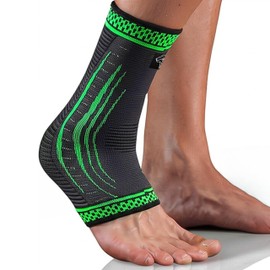 NEO X-PRO Ankle Brace with Compression - Ankle Brace Sports for Right and Left - Women Men - Football Running - Ankle Support (Green, M)