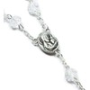 Glass Crystal CLEAR BEADS With SILVER PLATED ROSARY CROSS and