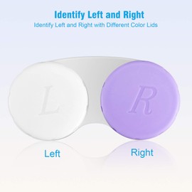 QVVQ QVVQ 12PCS Contact Lens Case, Contact Lens Box Left/Right Eyes Holder Container, Outdoor Mini Contact Lens Soak Storage Kit for Travel&Home.(6Purple+ White, 6Green+ White)