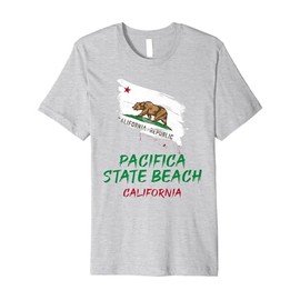 Pacifica State Beach California Paint Splatter Flag Vacation Premium T-Shirt