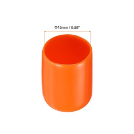 Rebower 20 Pack Screw Thread Protector Cover Rubber End Caps, [for Screw, Bolt, Rod End Cap] - 9/16"(15mm) ID/Orange